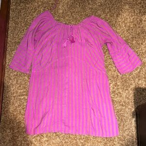 Vibrant Pink Striped Women's Tunic